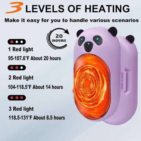 Hand Warmers Rechargeable 2 Pack,6000mAh Cute Panda Shaped Electric Hand Warmer,20Hrs Long Heating Reusable Hand Warmer,Portable Pocket USB Heater for Christmas,Outdoor,Hunting in Kuwait
