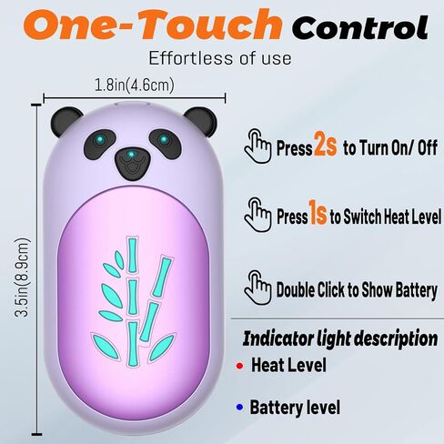 Hand Warmers Rechargeable 2 Pack,6000mAh Cute Panda Shaped Electric Hand Warmer,20Hrs Long Heating Reusable Hand Warmer,Portable Pocket USB Heater for Christmas,Outdoor,Hunting in Kuwait