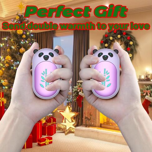 Hand Warmers Rechargeable 2 Pack,6000mAh Cute Panda Shaped Electric Hand Warmer,20Hrs Long Heating Reusable Hand Warmer,Portable Pocket USB Heater for Christmas,Outdoor,Hunting in Kuwait