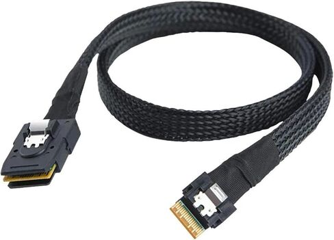 Slim Line S-AS 4.0 SFF-8654 4i 38 Pin Host to S-AS 4i SFF-8087 36 Pin Target Data Cable(1M) in Saudi Arabia