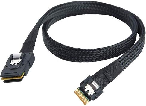 Slim Line S-AS 4.0 SFF-8654 4i 38 Pin Host to S-AS 4i SFF-8087 36 Pin Target Data Cable(1M) in Saudi Arabia