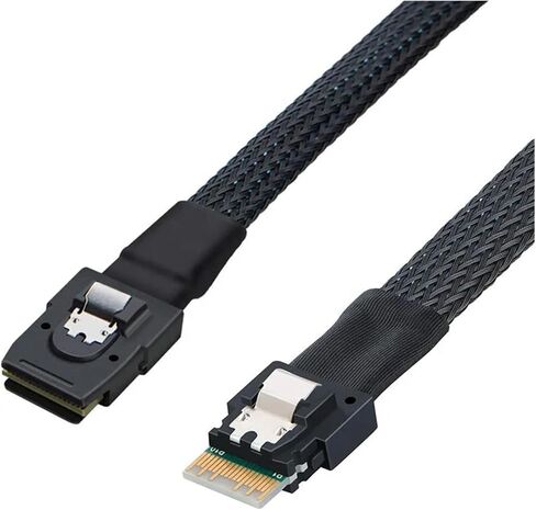 Slim Line S-AS 4.0 SFF-8654 4i 38 Pin Host to S-AS 4i SFF-8087 36 Pin Target Data Cable(1M) in Saudi Arabia