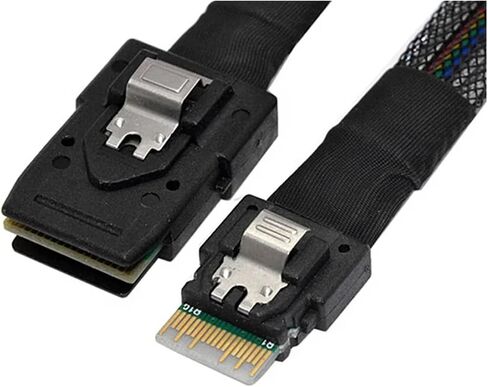 Slim Line S-AS 4.0 SFF-8654 4i 38 Pin Host to S-AS 4i SFF-8087 36 Pin Target Data Cable(1M) in Saudi Arabia