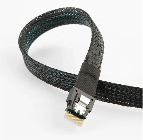 Slim Line S-AS 4.0 SFF-8654 4i 38 Pin Host to S-AS 4i SFF-8087 36 Pin Target Data Cable(1M) in Saudi Arabia