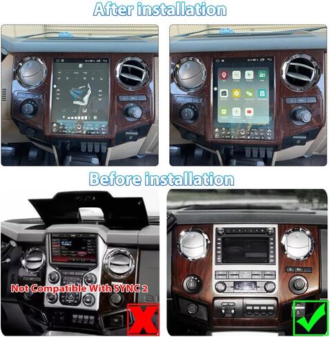 12.1 بوصة Android 12 راديو السيارة لـ F250 F350 2011-2016 ستيريو بديل مشغل الوسائط المتعددة نظام تحديد المواقع والملاحة Carplay WiFi Bluetooth 1080P وحدة رأس شاشة تعمل باللمس (11-16 يدوي وتلقائي AC) in Kuwait
