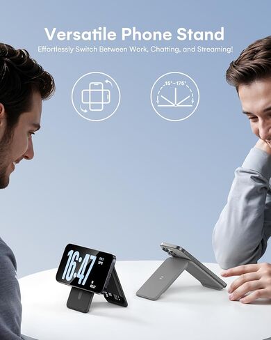 ZEEHOO for MagSafe Wallet, Magnetic Wallet for iPhone-Adjustable Stand, Ultra-Strong Magnetic Silicone Phone Card Holder, Lightweight Card Holder for iPhone16/ 15/14/13/12 Series, Excl. Mini(Black) in Kuwait