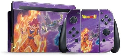 Skinit Decal Gaming Skin Compatible with Nintendo Switch Bundle - Officially Licensed Dragon Ball Super Goku vs Beerus Design in Saudi Arabia