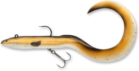 Savage Gear Real EEL Pre-Rigged Fishing Bait, 1 1/3 oz, Olive Brown Pearl, Realistic Contours & Movement, Durable Construction, Dual Hook Configuration, Available in 3 Sizes (8"-16") in Saudi Arabia