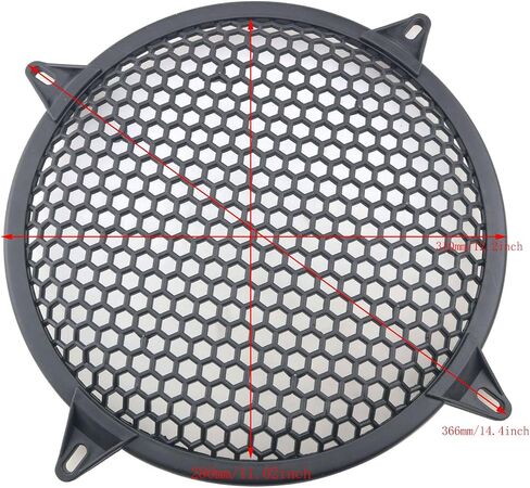 2pcs 12 Inch Speaker Grille Cover ABS Mesh with Mounting Screws Plastic Mesh Cover Stage Box Exterior Mesh Cover Plastic Legged Mesh Frame Sound Speakers for Home Audio Black in Saudi Arabia