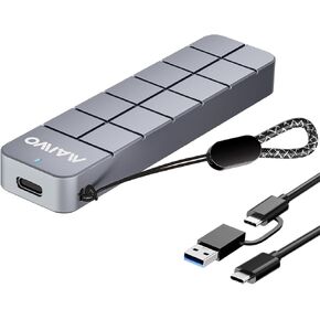 Maiwo M.2 NVME SSD العلبة USB3.2 Gen2 10GBPS ، 8TB سعة 2-في 1 النوع C ، USB C إلى M-key PCIe NVME SSD قارئ قارئ حالة الألومنيوم