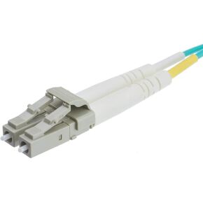 (10 Pack) 10 Gigabit Aqua OM4 Fiber Optic Cable, LC/LC, Multimode, Duplex, 50/125, 2 meter (6.6 Feet)
