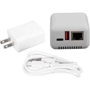 ANGGREK USB 2.0 Network Print Server, Supports Image and Text Printing, Multiple Interfaces Type C Port, USB Connection Port, Network Cable Interface, 256GB for Android iOS