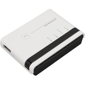 Network Print Server, 10/100Mbps LAN Wired Wireless Standalone USB2.0 Print Server Web Management for Home and Office (US Plug 100‑240V)