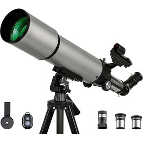 90mm Aperture 500mm Telescope with Stargazing App - Ideal for Beginners & Adults