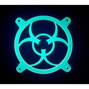 120mm UV Reactive Green Bio Hazard Computer PC Fan Grill