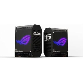ASUS ROG Rapture GT6 (2PK) AX10000 Tri-Band WiFi 6 Gaming Mesh System, Covers up to 5,800 sq ft, 2.5 Gbps Port, Triple-Level Game Acceleration, UNII 4, Free Lifetime Internet Security, Black (Renewed)