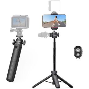 Mini Tripod, Lightweight Phone Tripod with Remote, Portable Selfie Stick for iPhone with Cold Shoe & Phone Holder, Extendable Cell Phone Stand Compatible with iPhone/Android/GoPro/Insta360
