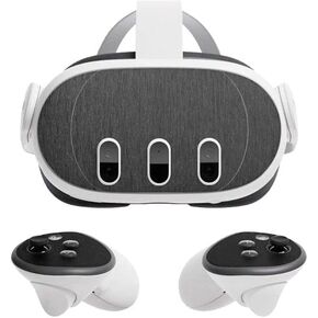 Skinit Decal Gaming Skin Compatible with Meta Quest 3 - Officially Licensed Specialty Vinyl Black Brushed Steel Texture Design