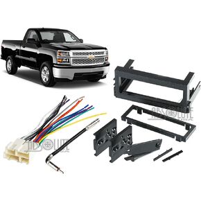 Absolute USA ABS99-3002 Fits Chevy Silverado Pickup 1999 2000 2001 2002 Single DIN Stereo Harness Radio Dash Kit