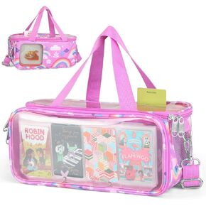 Carrying Case Compatible with Yoto Card Holder,Storage Bag Case with 80 Pockets for Player Mini Audiobook Cards, Travel Storage Bag for Yoto Player 2nd/3rd Kids Speaker Audio Plays (Pink)