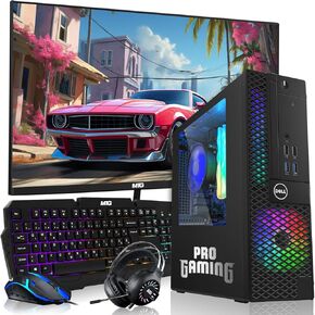 Dell OptiPlex Desktop PC – Intel Core i7, 32GB ARGB RAM, 1TB SSD, 32 Inch Curved Monitor, GT 1030 Graphics, RGB Keyboard with AI Copilot Key, Mouse & RGB Headphones, Windows 11 Home (Renewed)