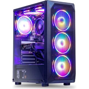 MXZ Gaming PC Desktop Computer, AMD Ryzen 5 5500, RTX3060, 16GB DDR4, NVME 1 T SSD, 6RGB Fans, Win 11 Pro Ready, Gamer Desktop Computer(R5 5500| RTX3060)