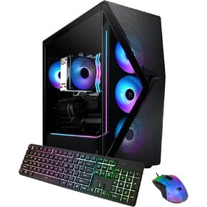 iBUYPOWER Slate MESH Gaming PC Desktop Computer Intel Core i7 14700F CPU, NVIDIA GeForce RTX 5070 12GB GPU, 32GB DDR5 RGB 5200MHz RAM, 1TB NVMe SSD, Windows 11 Home, Keyboard and Mouse - SMI7N5701