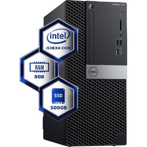 Dell Optiplex 7070 Tower Desktop Computer | Hexa Core Intel i5 (3.2) | 32GB DDR4 RAM | 1TB SSD Solid State | Windows 11 Professional | Home or Office PC (Renewed)