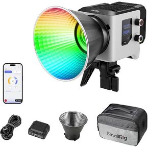SMALLRIG RC 220C RGB COB LED Video Light Bowens Mount, 200W 36000 Full-Color Video Light 2700-10000K, CRI97+/TLCI98+, Support Wireless Power Supply, App Control, for Photography and Photo Studio