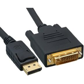 CableWholesale 6 feet DisplayPort to DVI Video Cable, Black, DisplayPort Male to DVI Male, 28 AWG, 1920 x 1080 DVI-D to DisplayPort Cable, for PC/Laptop to Monitor