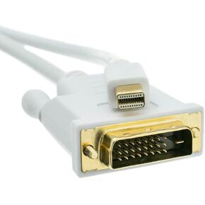 CableWholesale 6 feet Mini DisplayPort to DVI Video Cable, White, Mini DisplayPort Male to DVI Male, 32 AWG, 1920 x 1080 DVI-D to Mini DisplayPort Cable (Thunderbolt) for PC, Laptop, MacBook