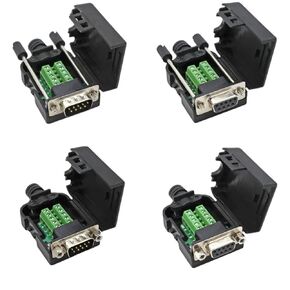 Two Row Db9-Pin Solderless Connector Rs232/485 Adapter Board 9P Serial Port Com Port Solderless Male and Female Plugs