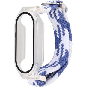 Generic Watch Band Protective Case, Wearable and Adjustable Braided Nylon Watch Band Safely for Hiking (Multicolor and Transparent Case)