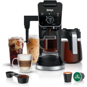 Ninja R-CFP300 DualBrew Pro Specialty 12-Cup Coffee Maker with Glass Carafe, K-Cup, 4 Brew Styles, Built-In Frother, Black - Certified Refurbished