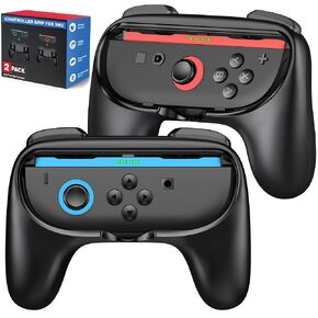 Grips متوافقة مع Nintendo Switch Joy-Con 2 ، إكسسوارات مقبض مقبض مضادة للانزلاق مريحة للتبديل 2025 CONS CONTS ، 2 حزمة (أسود)