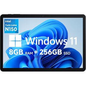 CHUWI 2025 Hi10 X1 Windows 11 Tablet 10.1'', Intel N150(Up to 3.6GHz), 8GB LPDDR5 256GB SSD, Windows Tablet PC, 8MP+5MP Cameras, WiFi 6, BT 5.2, HDMI, USB 3.2, Type C, Full HD, with Case