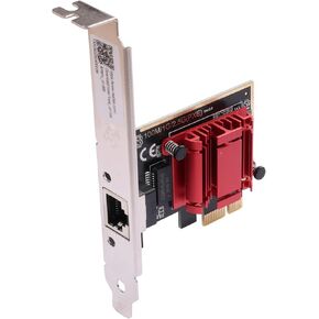 2.5Gbps PCIe Network Card, RTL8125B Chipset, 2500Mbps Ethernet Adapter with Aluminum Heatsink & Gold-Plated Ports, Compatible with Synology/QNAP NAS, PCIe x1 (No SR-IOV)