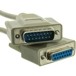CableWholesale DB15 Monitor Extension Cable, 28 AWG Single Shielded Cord, DB15 Male to DB15 Female DB15 Extension Cable, M/F VGA Extension Cable, Beige, 6 Feet