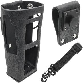 Two-Way Radio Case Leather Case with 3" Fixed Loop D-Ring for Motorola NNTN8570, NNTN8570A, NNTN8570B