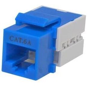 Cat6a Keystone Jack, Blue, RJ45 Female to 110 Punch Down