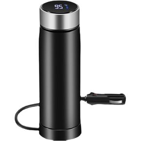 304 CATLAY CAR CARTHER CORTLE ELECTION مع شاشة شاشة رقمية درجات الحرارة ، تناسب عالمي لشاحنة سيارة مركبة 24V/12V ، 380 مل/13 أوقية.
