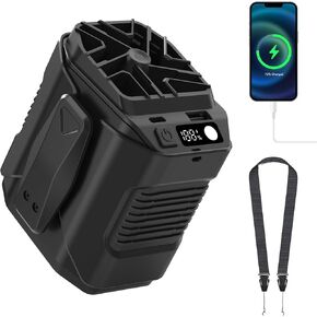 Portable Fan Rechargeable with Wearable Lanyard,10000mAh Rechargeable Battery,10 Speeds 15000RPM Strong Airflow Clip on Personal Waist Fan for Travel,Camping,Outdoor,Jobsite,Neck Fan