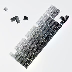 Keycaps BBT Gray to Black - ملف تعريف الكرز اللامع المزدوج من خلال أغطية المفاتيح المحددة للوحة المفاتيح الميكانيكية (135 مفتاح) - رمادي مدخن إلى أسود ، متوافق مع RGB。