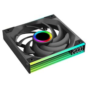 SL240 ARGB&PWM Reverse PC Case Fan - Integrated -Type Infinity Mirror Design with 2 x 120mm ARGB&PWM Fans, No Software Required RPM Display, Suitable for Computer Case（White）
