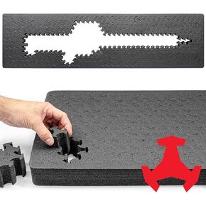 Eylar RAGAR 50.5" x 13.5" Reconfigurable & Reusable Protective XP Crosslinked Foam Insert For Hard Rifle Cases (1 Ragar Layer)