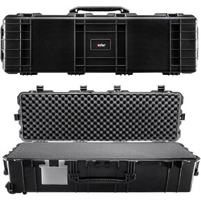 Eylar XXL 50 Inch Deep Heavy Transport Roller Rifle Hard Case with Foam, Waterproof & Crushproof, Three to Four Rifle Capacity, Auto-Pressure Valves with Lockable Fittings TSA Standards