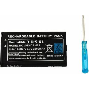 3DS XL Battery Pack, 3.7V 2500mAh Li-ion Battery + Screwdriver for Nintendo 3DS XL Game