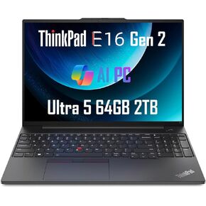 Lenovo ThinkPad E16 Gen 2 Business Laptop (16" FHD+ Anti-Glare, Intel Core Ultra 5 125U (> i7-1355U), 32GB DDR5 RAM, 1TB SSD) Fingerprint, Backlit, Webcam, Ethernet, Win 11 Pro, 2025 AI PC, Black