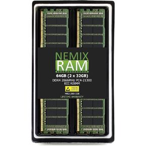 NEMIX RAM 256GB (8X32GB) DDR4 2666MHZ PC4-21300 2Rx8 1.2V CL19 288-PIN ECC RDIMM Registered Server Memory KIT