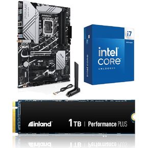 INLAND 3-in-1 Combo: Intel Core i7-14700K CPU+ASUS Z790 Gaming WiFi Board 1TB Performance Plus NVMe SSD